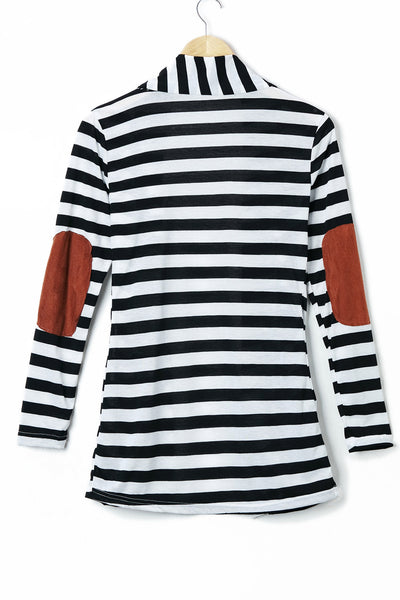 Stylish Long Sleeve Striped Slimming Blouse For Women