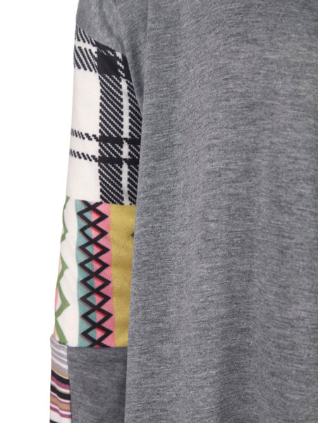 Stylish Collarless Long Sleeve Spliced Loose-Fitting Women's Thin Cardigan