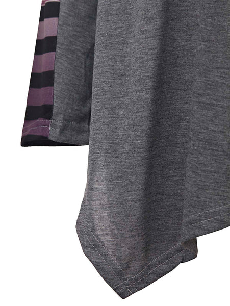 Stylish Collarless Long Sleeve Spliced Loose-Fitting Women's Thin Cardigan