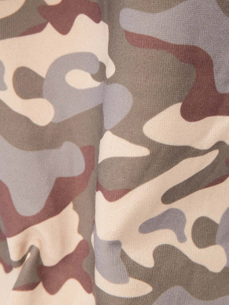 Stylish Hooded Long Sleeve Camo Print Women's Pullover Hoodie