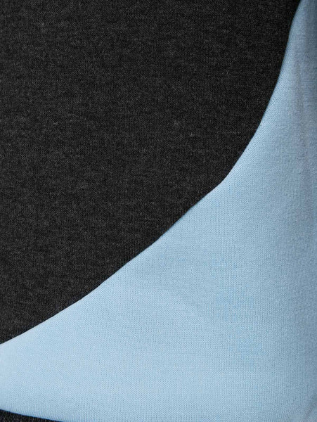 Chic Hooded Long Sleeve Color Block Pocket Design Women's Hoodie