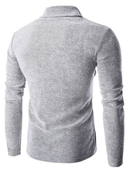 Long Sleeve Button Design Turtleneck Sweater