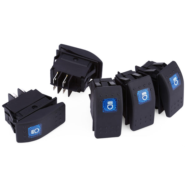 KSW - 44D 5pcs Car 12V LED Toggle Power Control Meter Switch Button