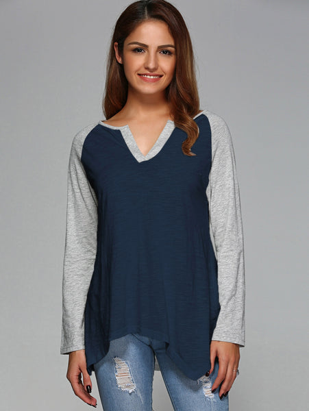 Raglan Sleeve Asymmetrical T-Shirt