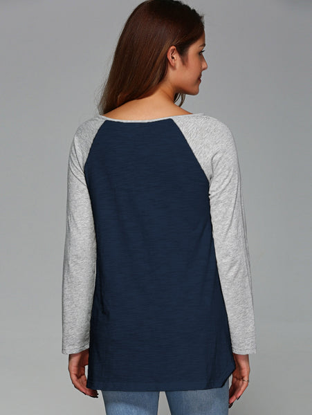 Raglan Sleeve Asymmetrical T-Shirt