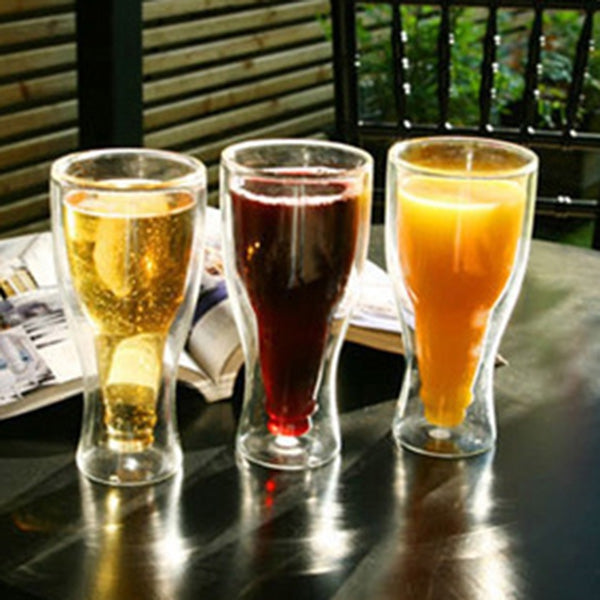 Magic Double Wall Inverted Beer Water Glass