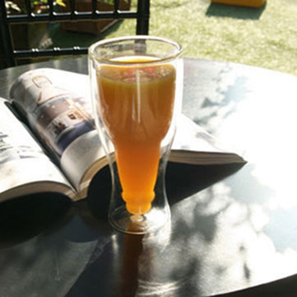 Magic Double Wall Inverted Beer Water Glass