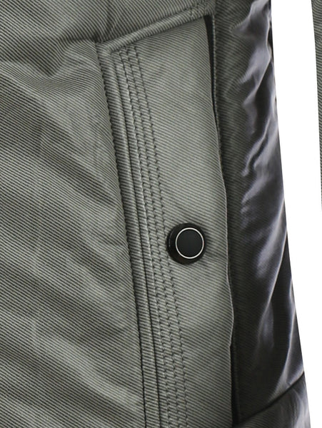 Pocket Design Zippered Buckled Texture Padded Jacket