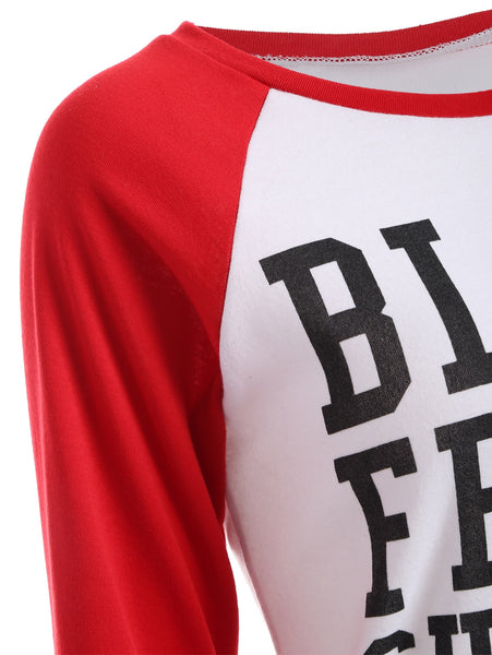 Black Friday Print Raglan Sleeve Tee