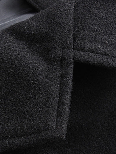 Plus Size Single Breasted Longline Woolen Coat