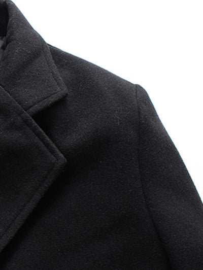 Plus Size Single Breasted Longline Woolen Coat