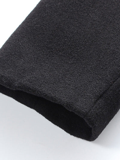 Plus Size Single Breasted Longline Woolen Coat