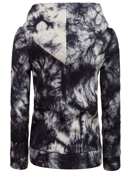 Oblique Zipper Tie Dye Hoodie