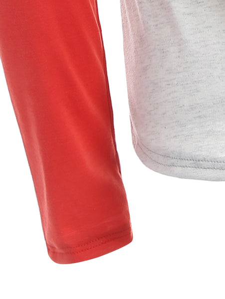 Christmas Letter Print Raglan Sleeves Baseball Tee