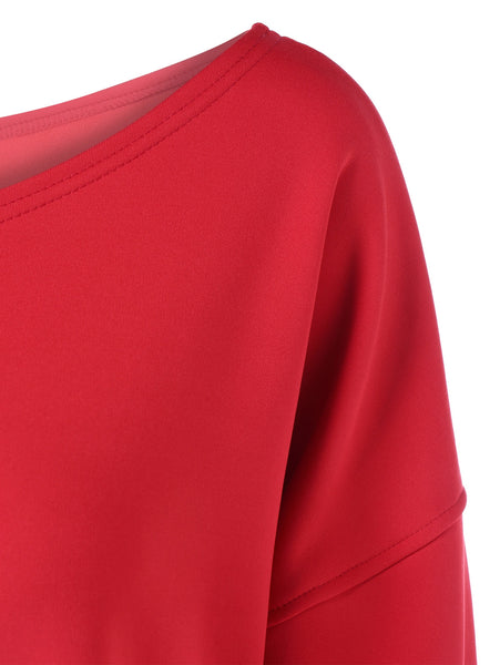 Fawn Print Skew Collar Pullover Sweatshirt