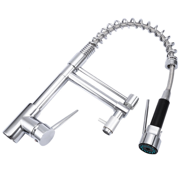 Deck Mounted Pull-down Swivel Spray Kitchen Faucet