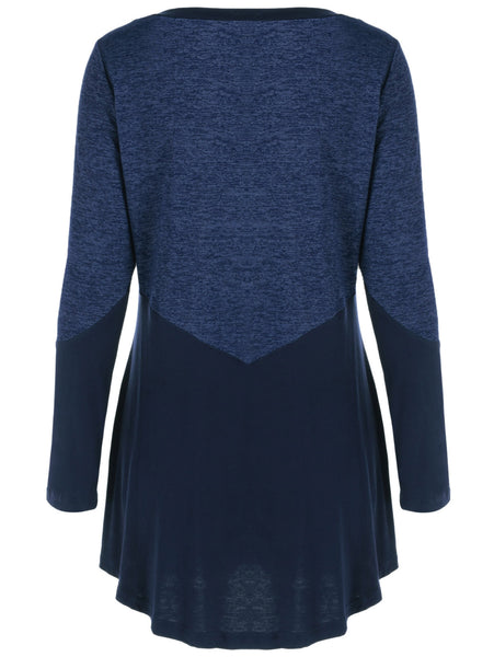 Patchwork Heather Long Sleeve T-Shirt