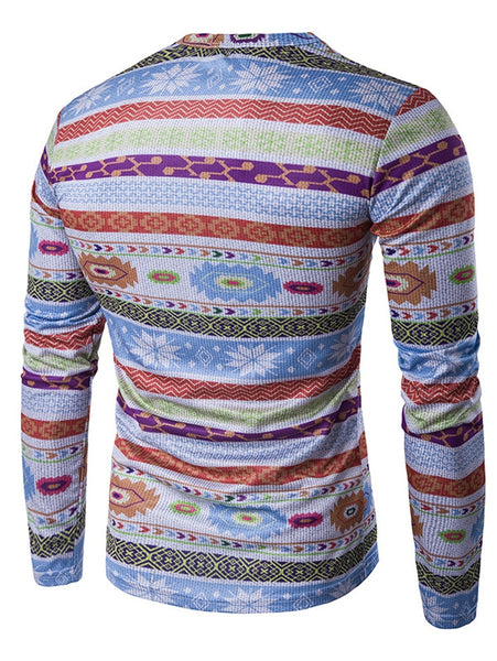 Crew Neck 3D Father Christmas Cartoon Print T-Shirt