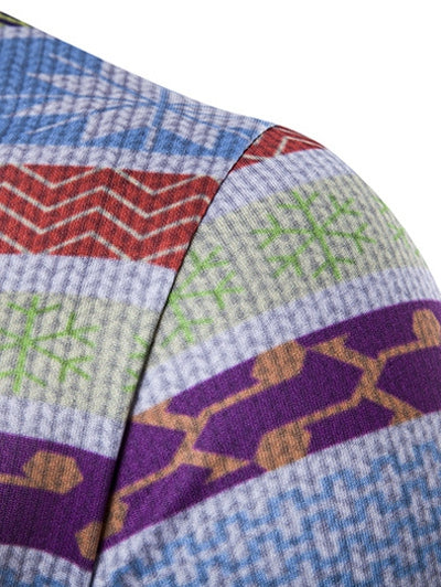 Crew Neck 3D Father Christmas Cartoon Print T-Shirt