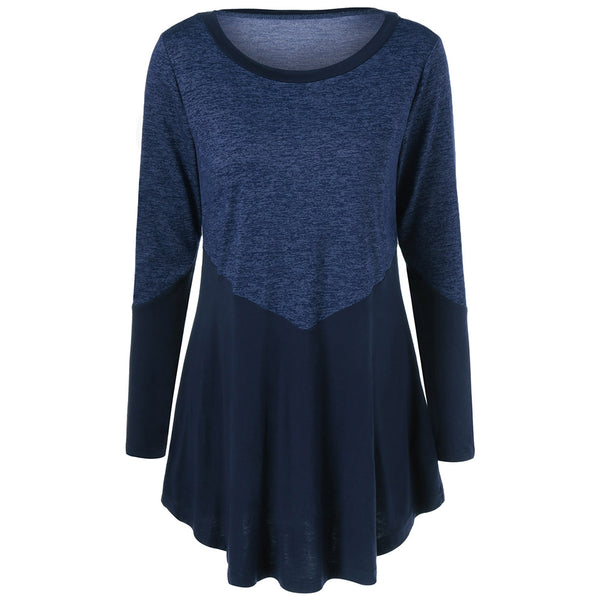 Patchwork Heather Long Sleeve T-Shirt