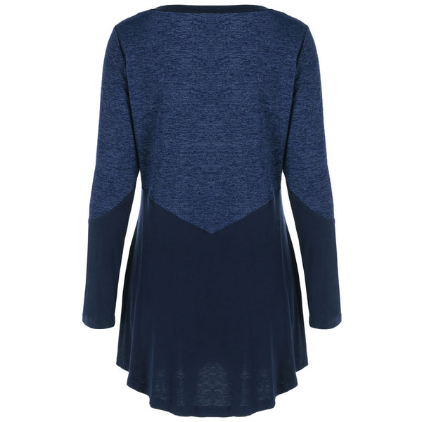Patchwork Heather Long Sleeve T-Shirt