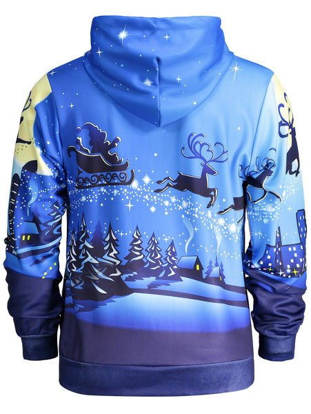 Long Sleeve Pocket Front Christmas Hoodie