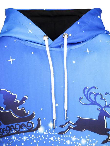 Long Sleeve Pocket Front Christmas Hoodie
