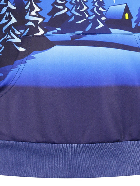 Long Sleeve Pocket Front Christmas Hoodie