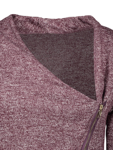 Asymmetrical Zippered Women's Sweatshirt