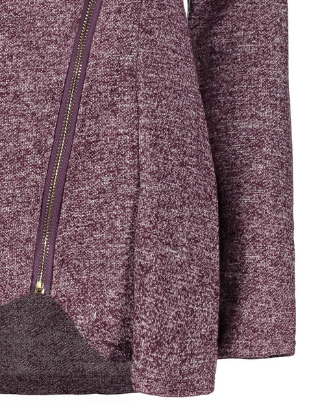 Asymmetrical Zippered Women's Sweatshirt