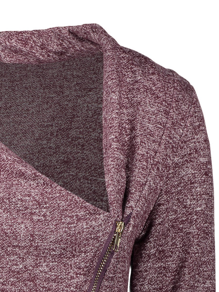 Asymmetrical Zippered Women's Sweatshirt