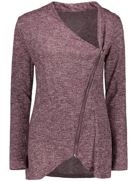 Asymmetrical Zippered Women's Sweatshirt
