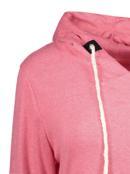 Stylish Hooded Long Sleeve Drawstring Pocket Design Women's Hoodie