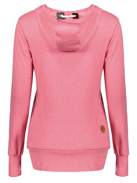 Stylish Hooded Long Sleeve Drawstring Pocket Design Women's Hoodie