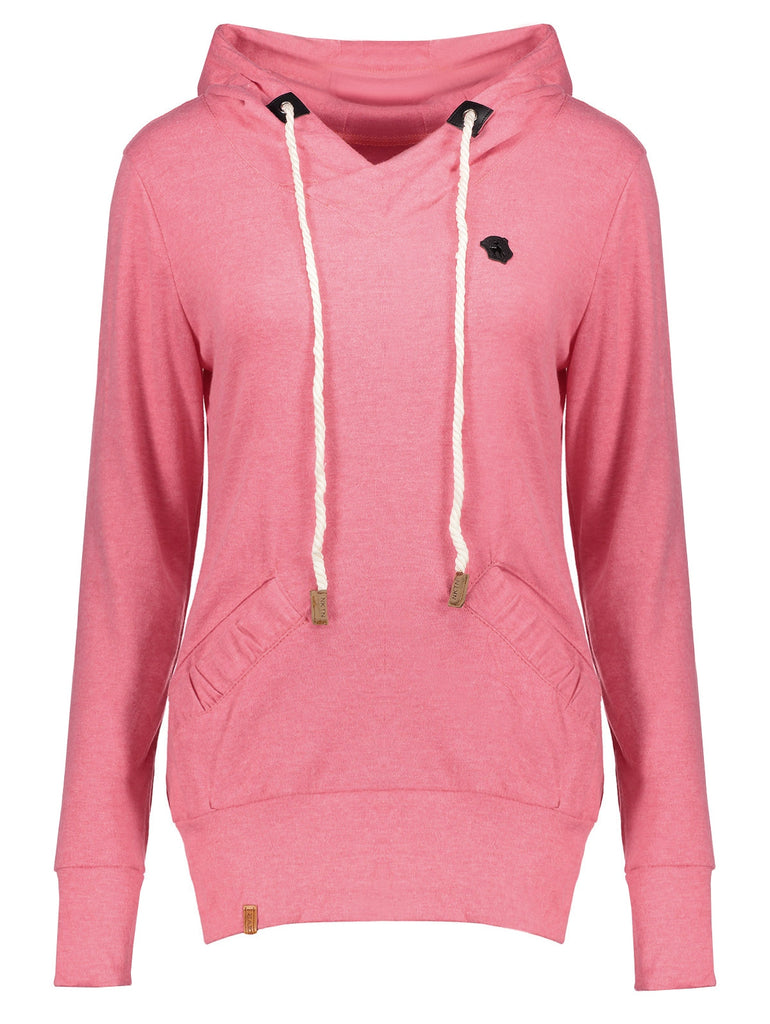 Stylish Hooded Long Sleeve Drawstring Pocket Design Women's Hoodie