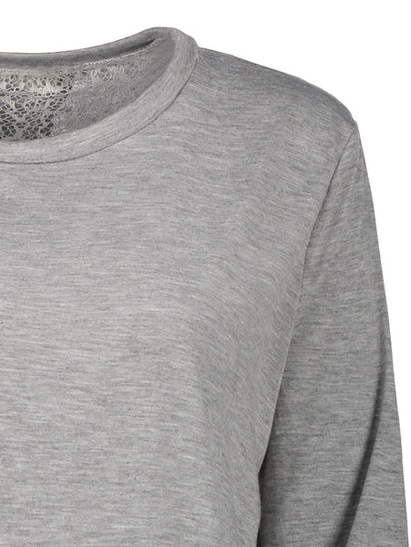 Stylish Scoop Neck Long Sleeve Spliced Asymmetrical Women's Knitwear