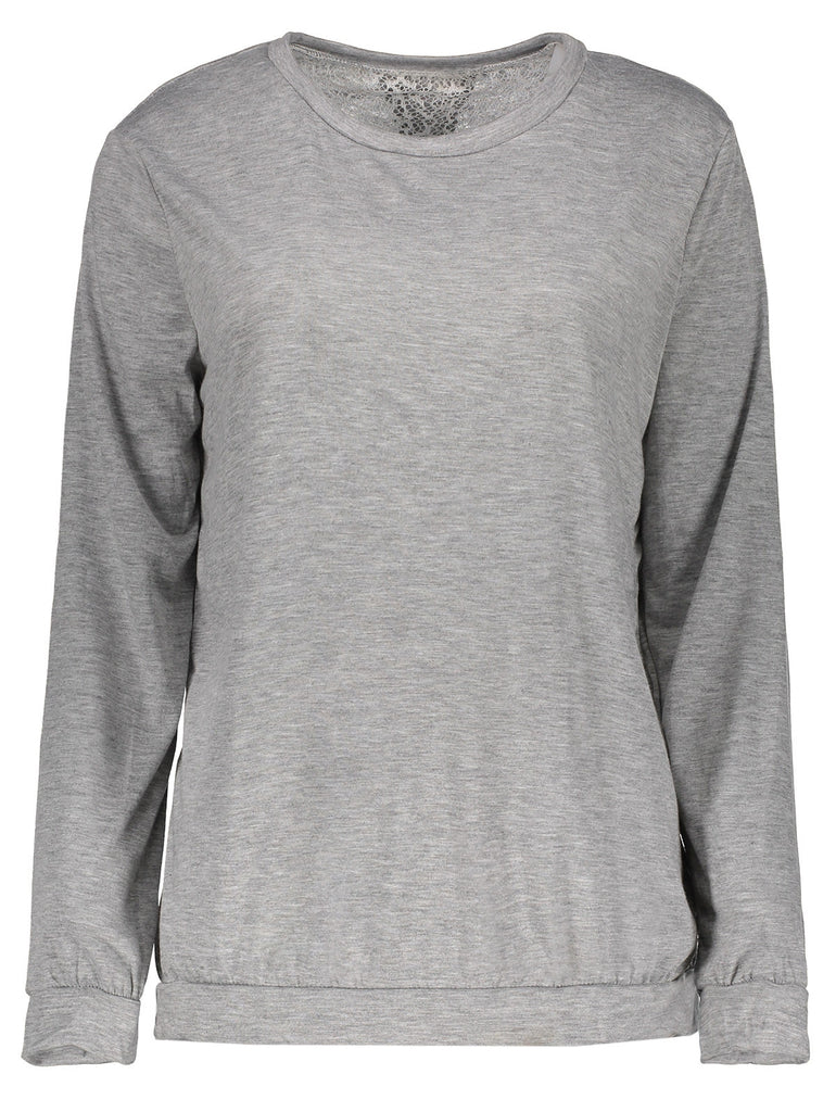 Stylish Scoop Neck Long Sleeve Spliced Asymmetrical Women's Knitwear