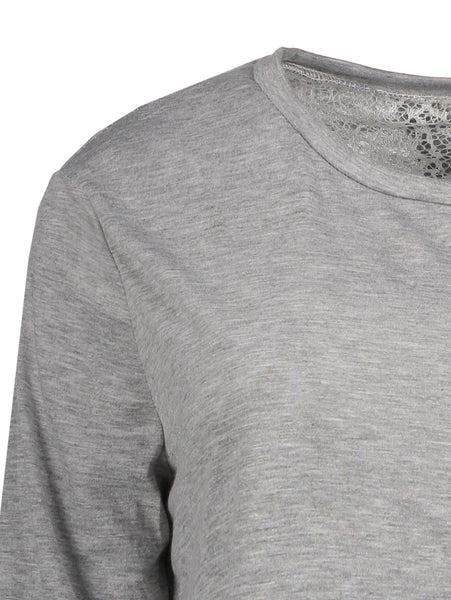 Stylish Scoop Neck Long Sleeve Spliced Asymmetrical Women's Knitwear