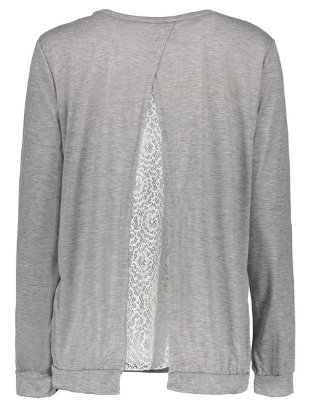 Stylish Scoop Neck Long Sleeve Spliced Asymmetrical Women's Knitwear
