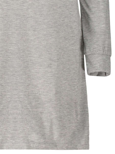 Stylish Round Neck Long Sleeve Spliced Loose-Fitting Women's Dress