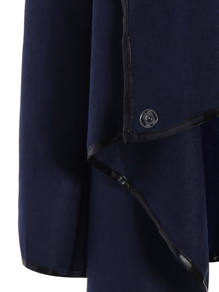 Fashionable Turtleneck Long Sleeve Asymmetric Coat For Women