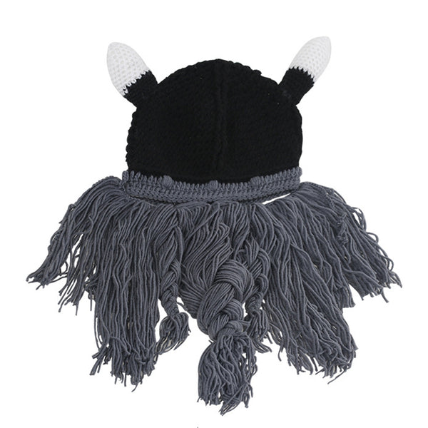 Winter warm and windproof viking beard beanie hat