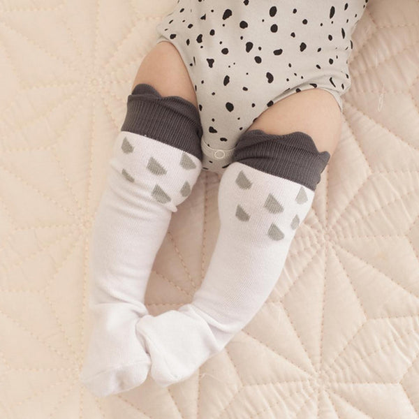 ç™½è‰²é›¨ç‚¹ç«‹ä½“è¢œS