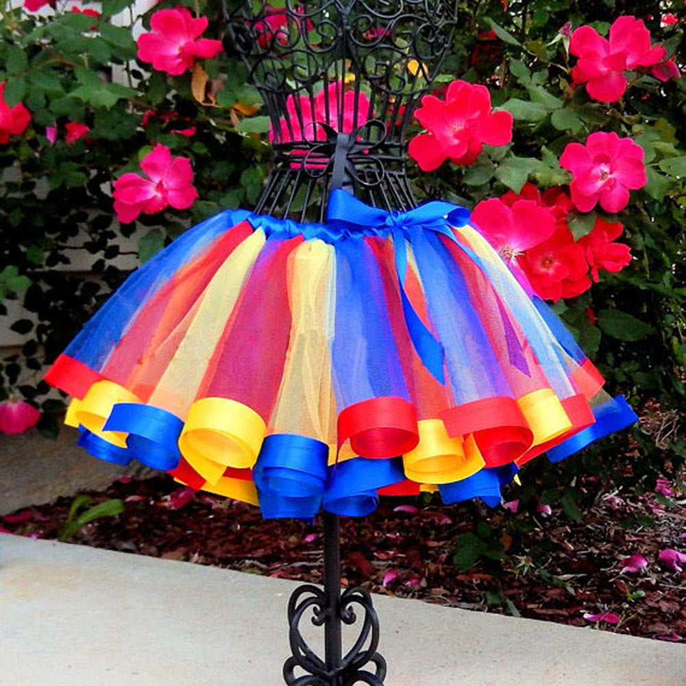 C127D14+KA920-1-L* Mesh Tutu Skirt Children's Dance Skirt Girls Skirt Tutu 1st L Size