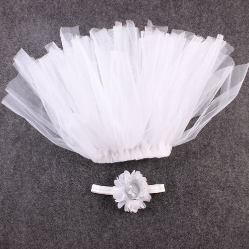 Cute Baby Girl Mesh Princess Dress With Flower Hairband