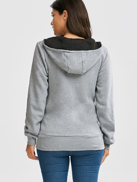 Flocking Front Zip Hoodie