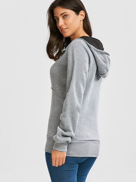 Flocking Front Zip Hoodie