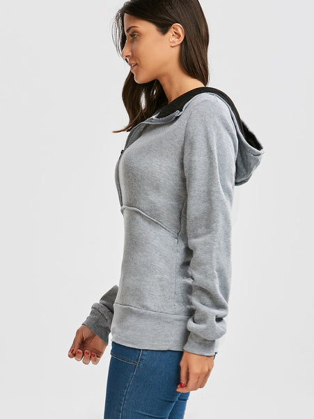 Flocking Front Zip Hoodie
