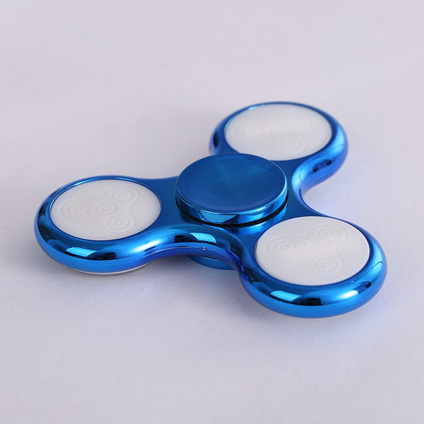 Electroplated Tri-bar Fidget Spinner with 18 Patterns LED Light
