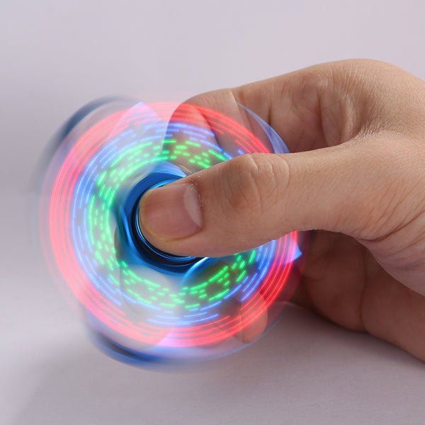 Electroplated Tri-bar Fidget Spinner with 18 Patterns LED Light